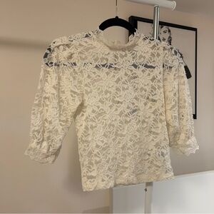 NEW! Zara lace shirt in cream colour size small brand new with tags